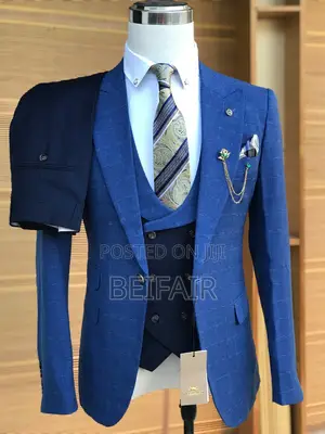 Men's Elegant Blue Suit | Suti Za Kiume