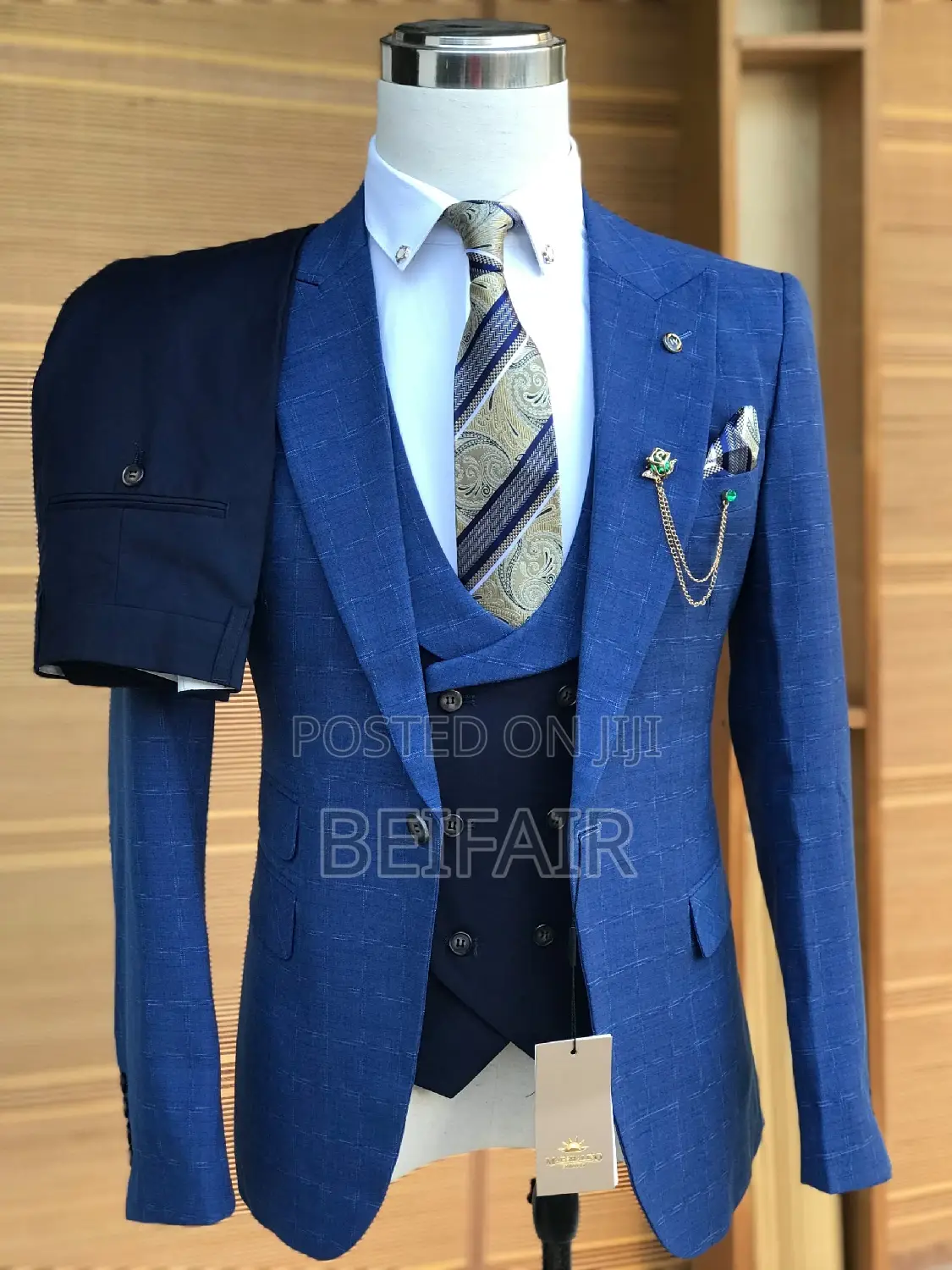 Men's Elegant Blue Suit | Suti Za Kiume