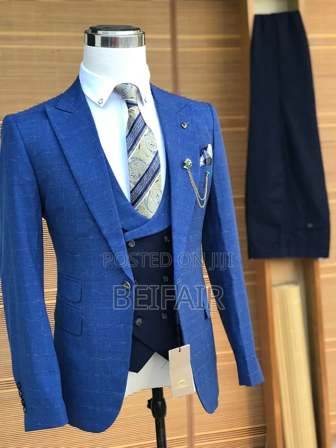 Men's Elegant Blue Suit | Suti Za Kiume