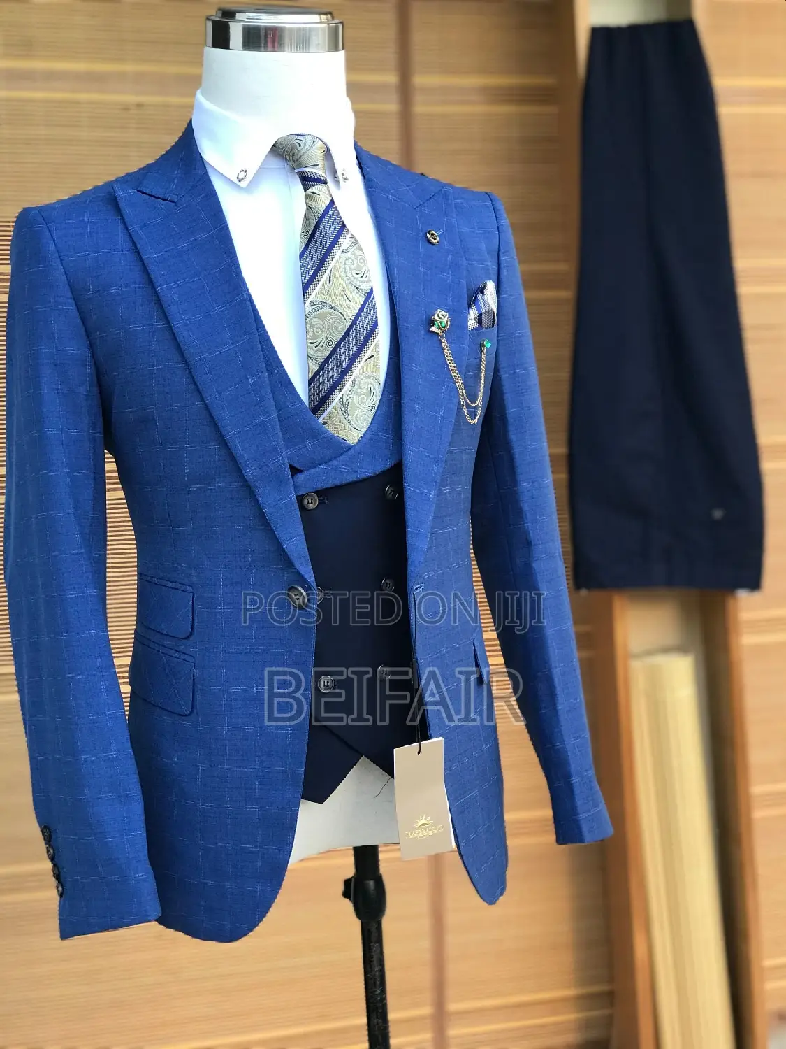 Men's Elegant Blue Suit | Suti Za Kiume