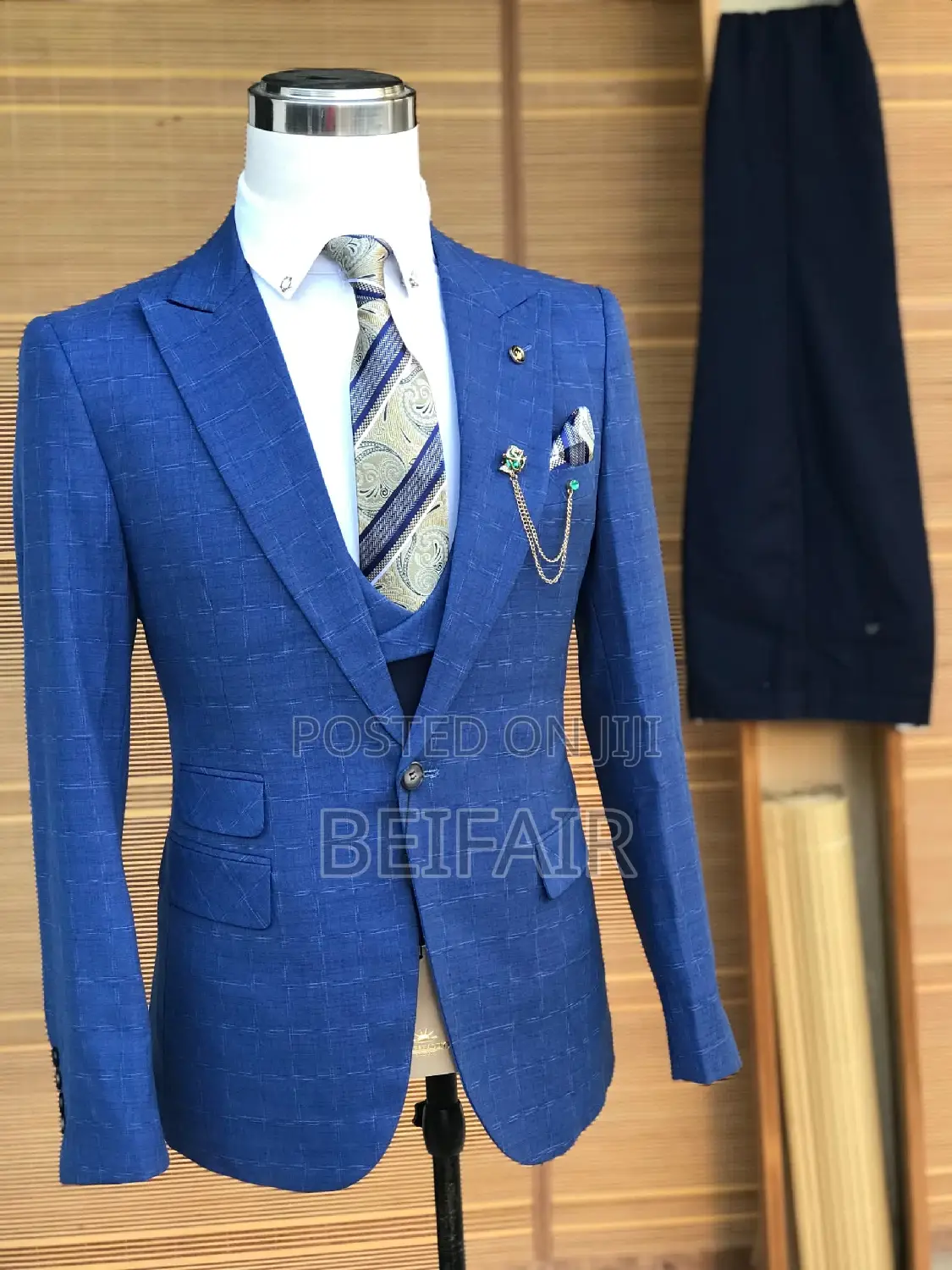 Men's Elegant Blue Suit | Suti Za Kiume