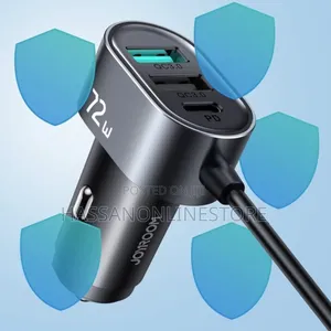 Joyroom Car Charger 2xpd + 2xqc3.0 72W 1.5m Black (JR-CL05)