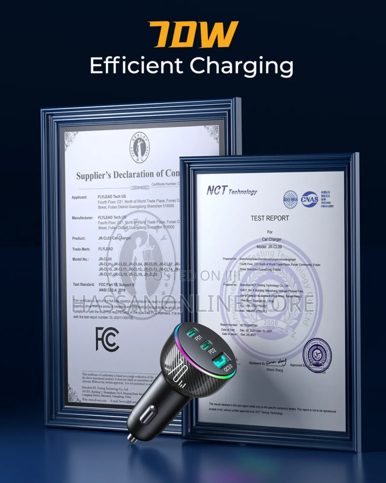 Joyroom JR-CL26 70W 3-port (2PD+1USB) Car Charger