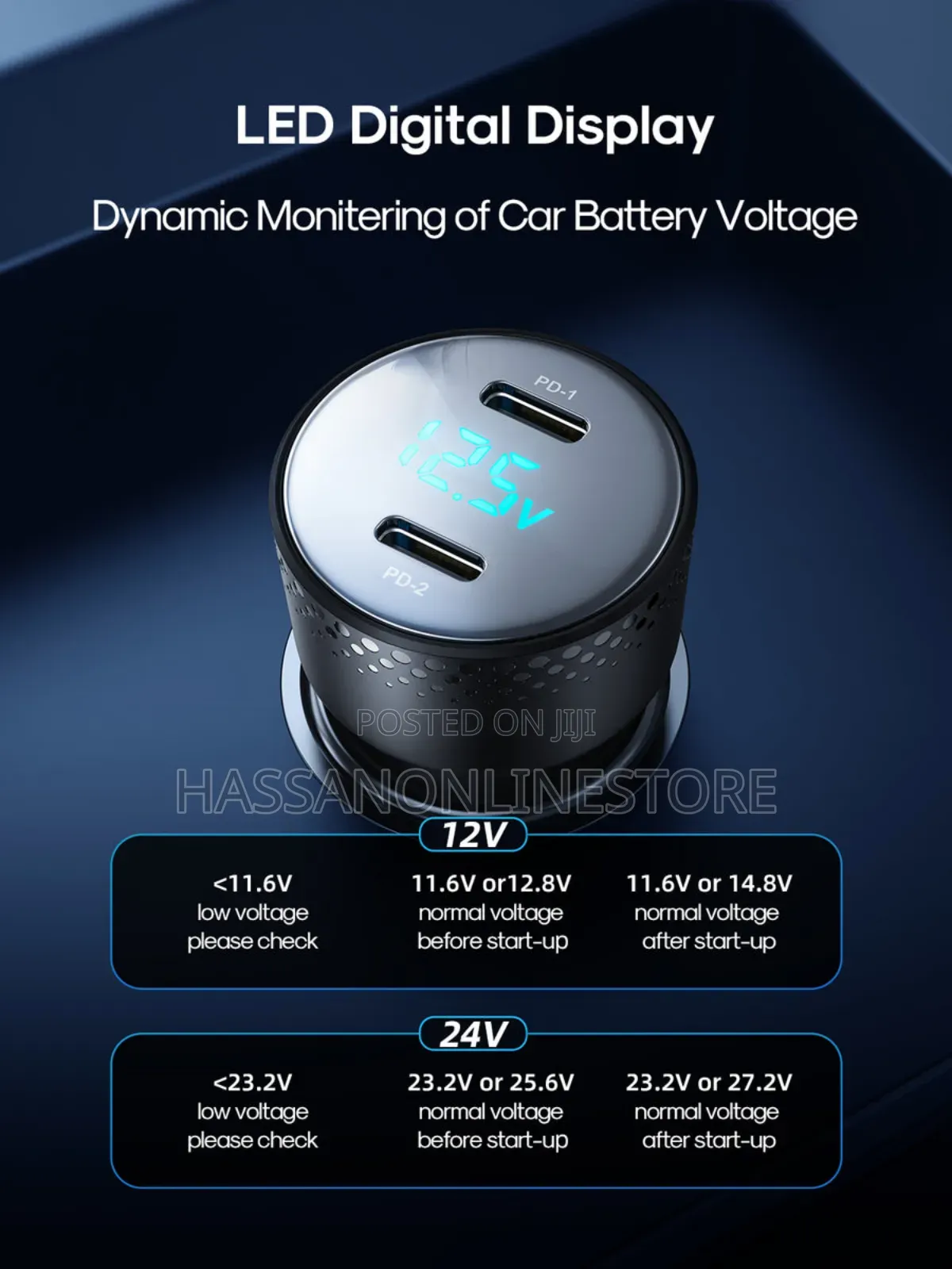 Joyroom JR-CCD02 70W Dualport Digital Display Car Charger