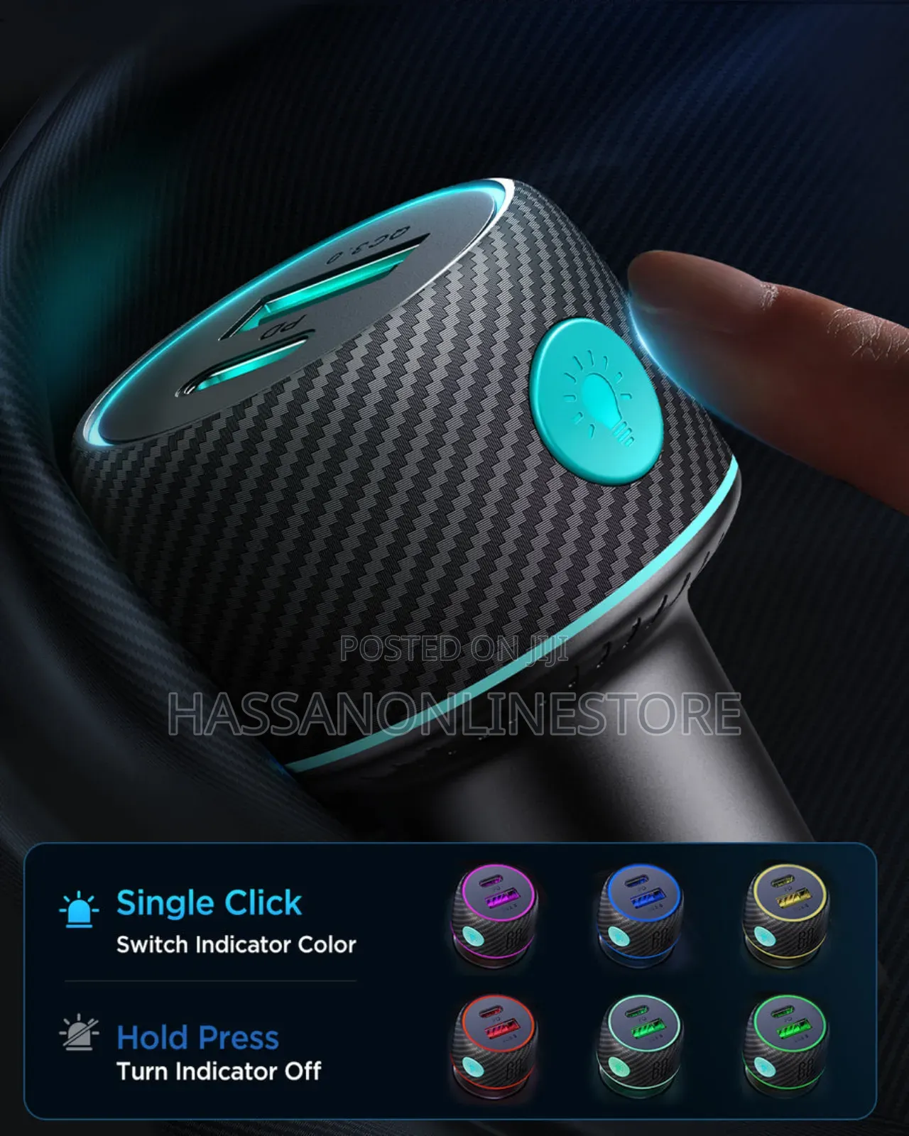 Joyroom JR-CCN01 60W 1A+1C Multi-color Car Charger