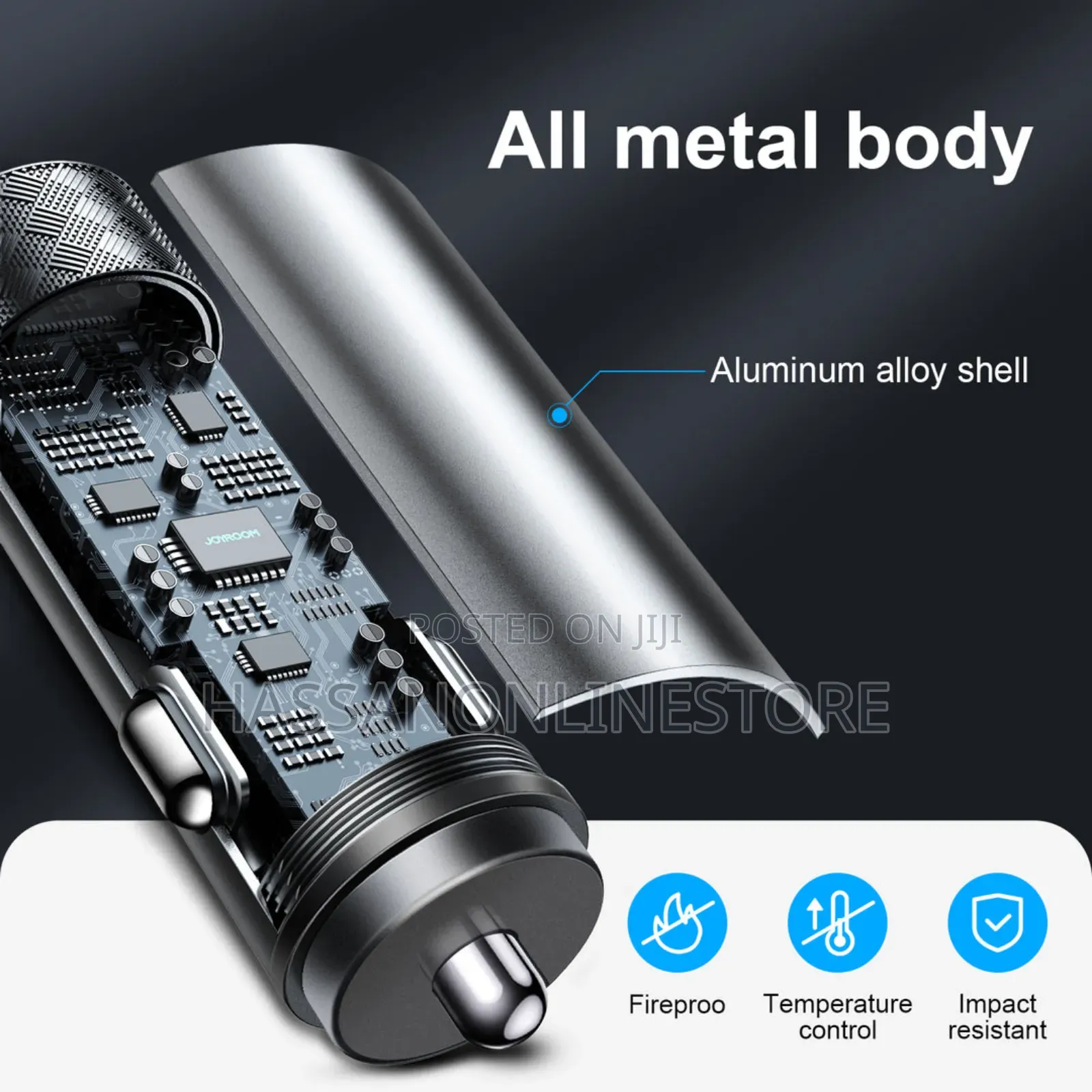 Joyroom JR-CL13 50W Dual-Port PD Car Charger-Gray