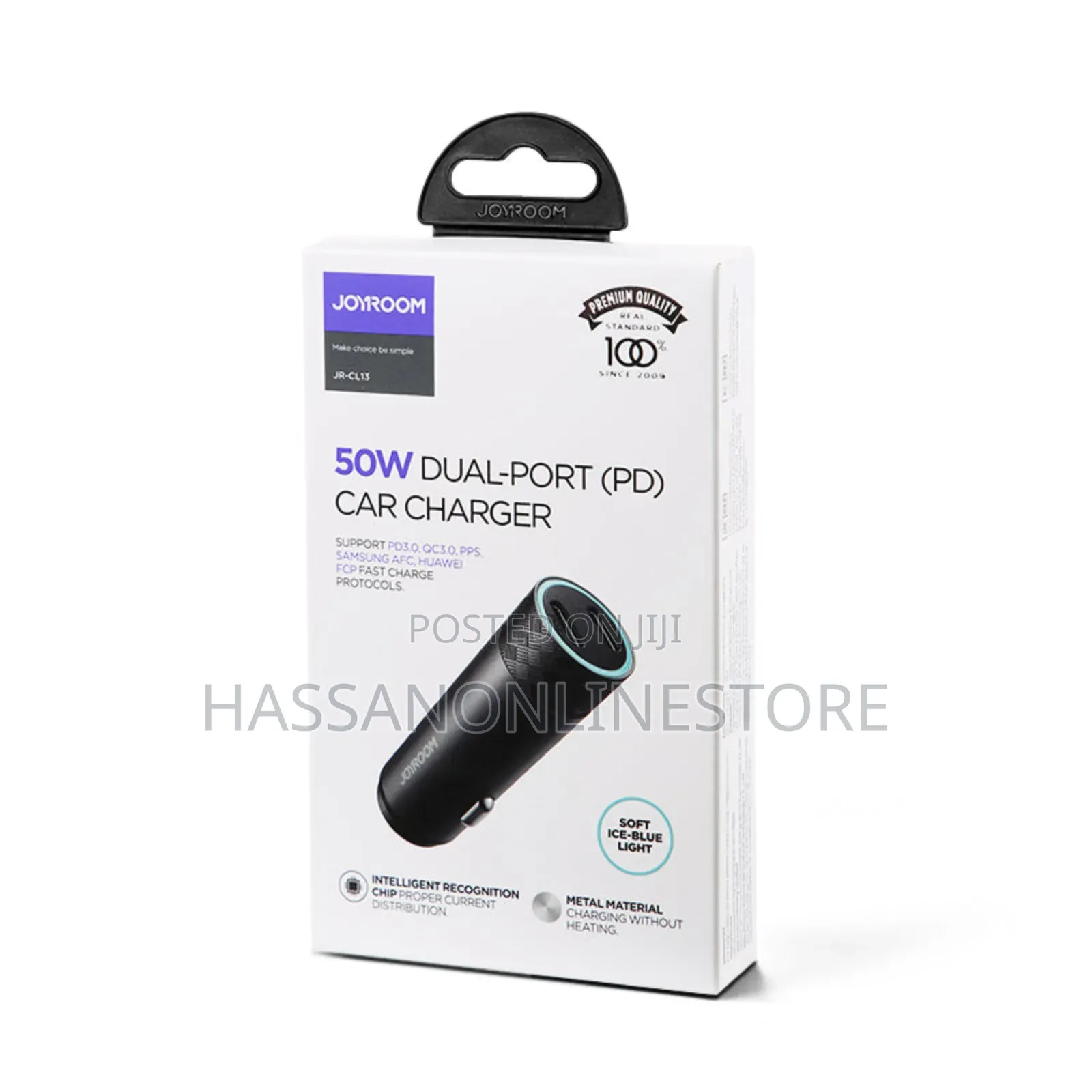 Joyroom JR-CL13 50W Dual-Port PD Car Charger-Gray