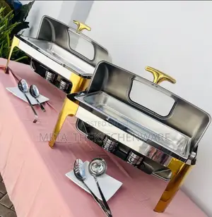 PMC Buffet Stoves/Serving Dishes Silver and Gold 11litres