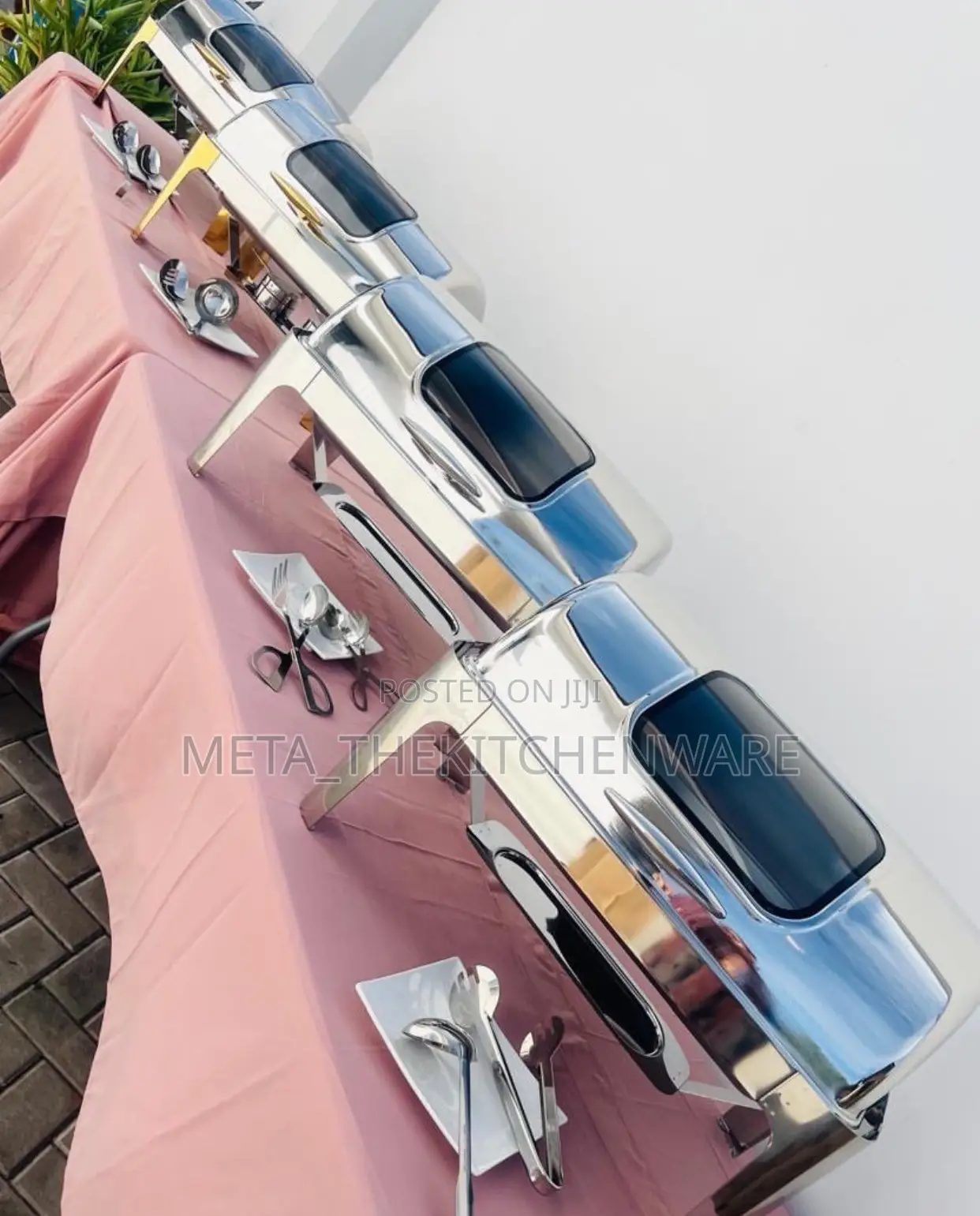 PMC Buffet Stoves/Serving Dishes Silver and Gold 11litres
