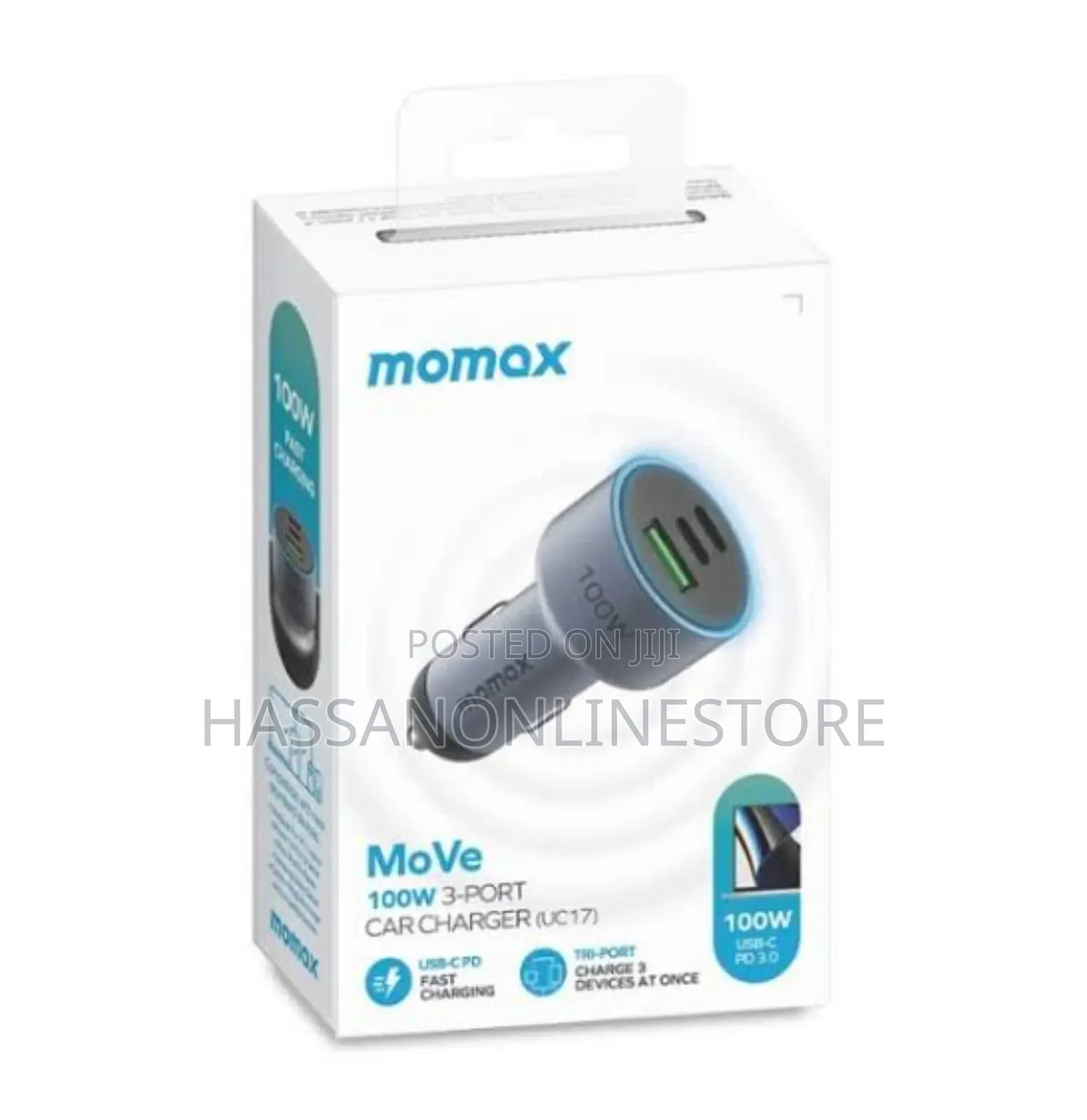 Momax Move | 3-Port Car Charger (100W)
