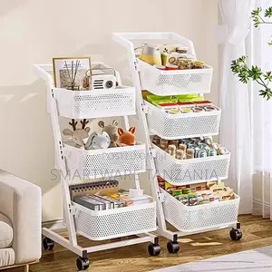 Portable Kitchen Cart, Kitchen Cart With Storage and Wheels