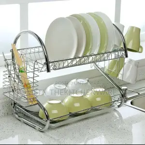 Photo - 2 Tier Stainless Dish Drainer Rack