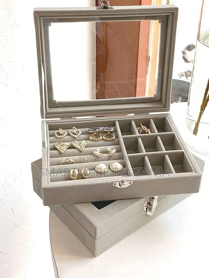 Jewelry Display Storage Box Ring Earrings Tray Organizer