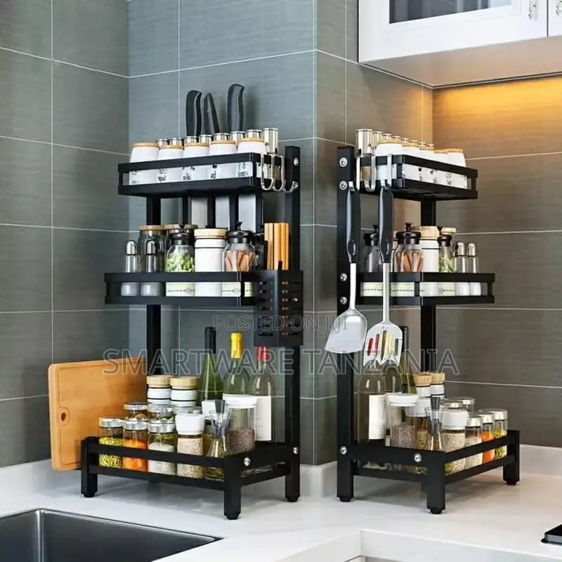 Organizer 3 Layers Full Set Spice Storage Rack Kitchen