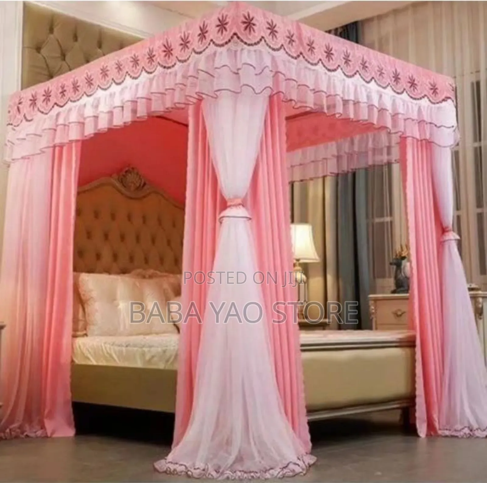 Thick and High Paint Bracket/Canopy Bed Curtain 4 Covers Net