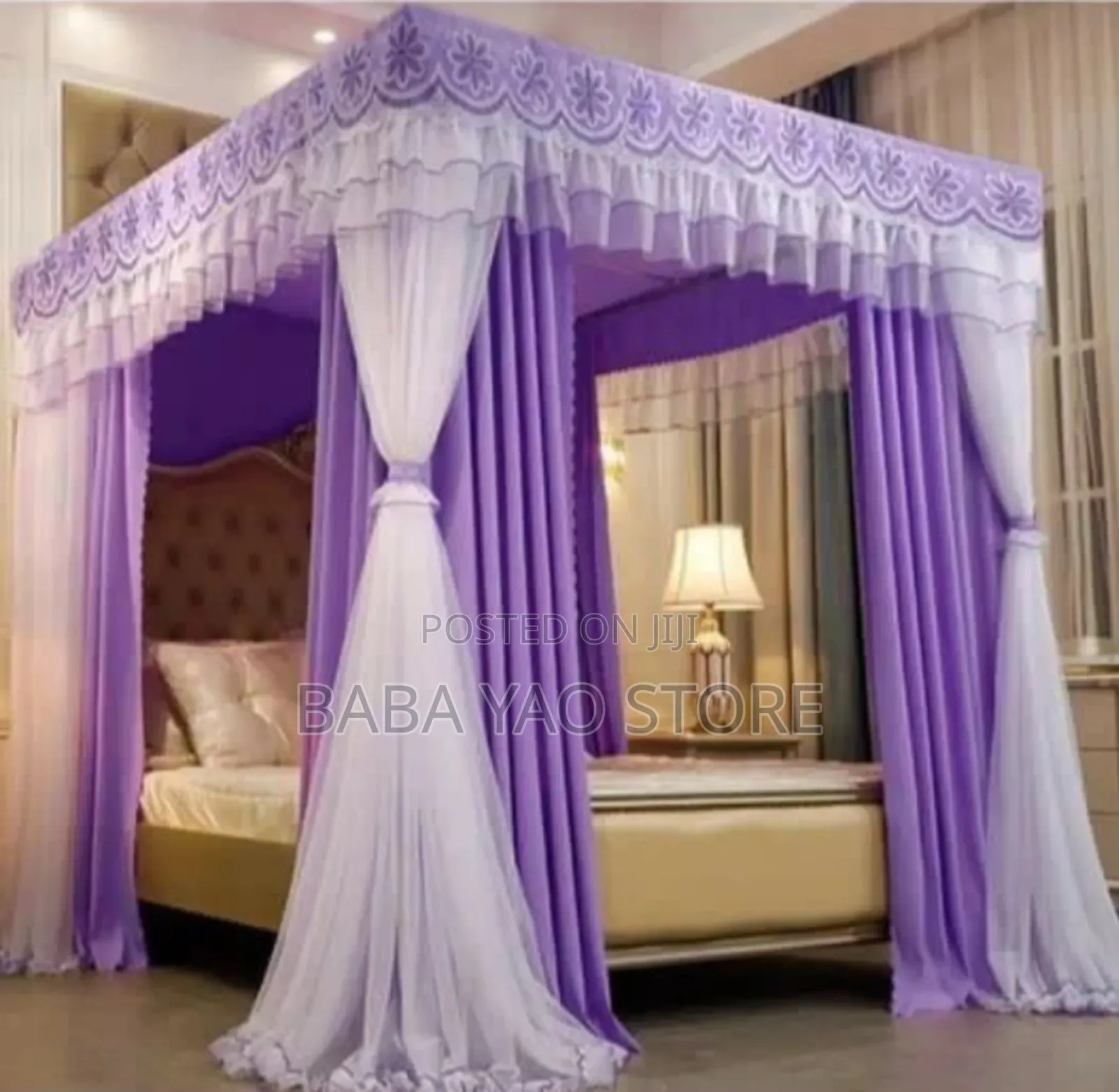 Thick and High Paint Bracket/Canopy Bed Curtain 4 Covers Net