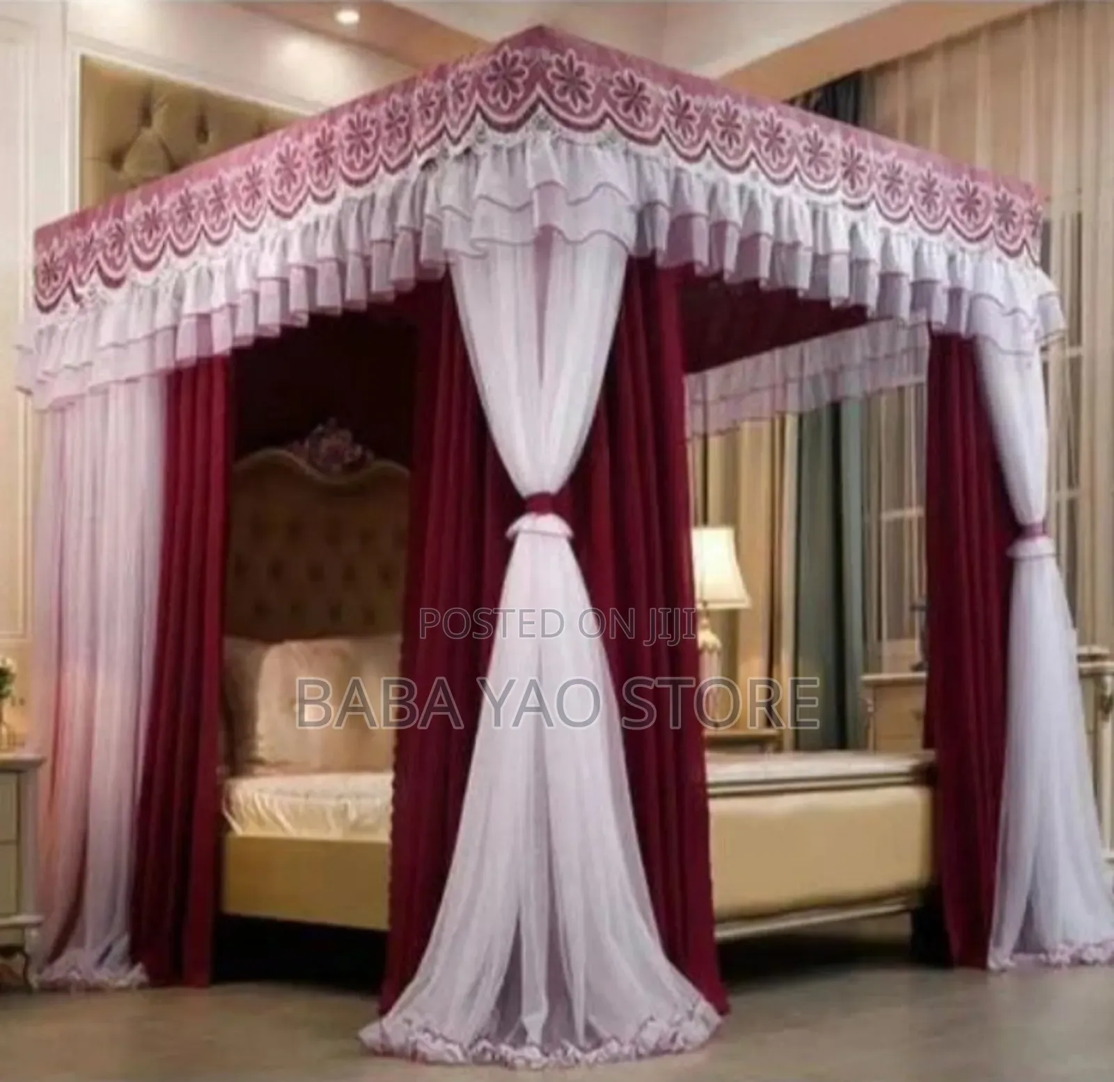 Thick and High Paint Bracket/Canopy Bed Curtain 4 Covers Net