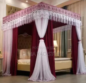 Thick and High Paint Bracket/Canopy Bed Curtain 4 Covers Net