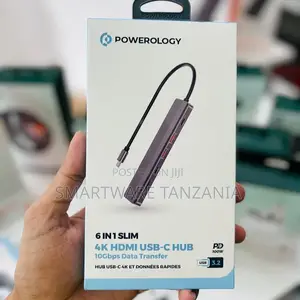 Powerology 6-in-1 Slim HDMI USB-C Hub