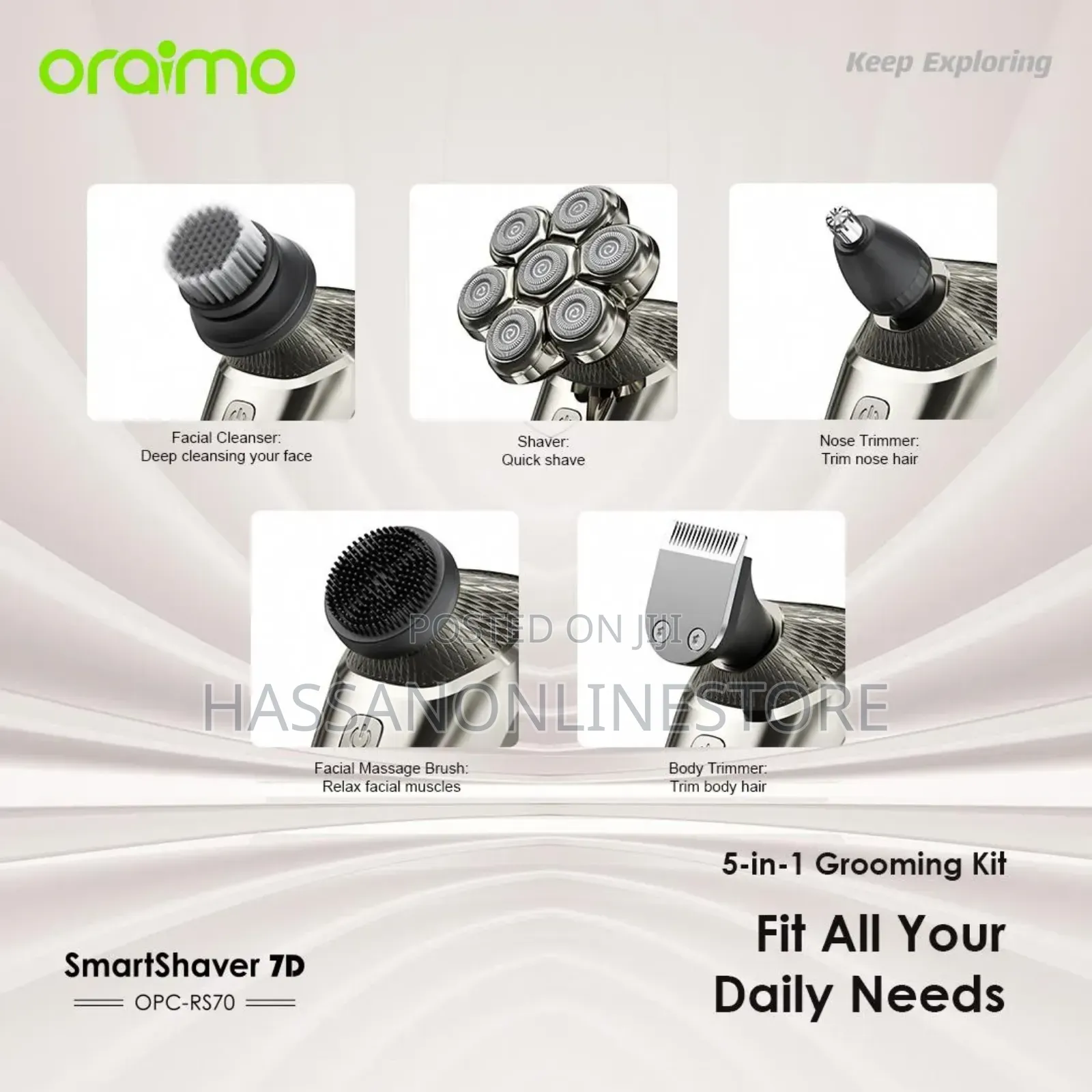 Oraimo Smart Shaver 7D 7 Razor Heads 360° Shaver