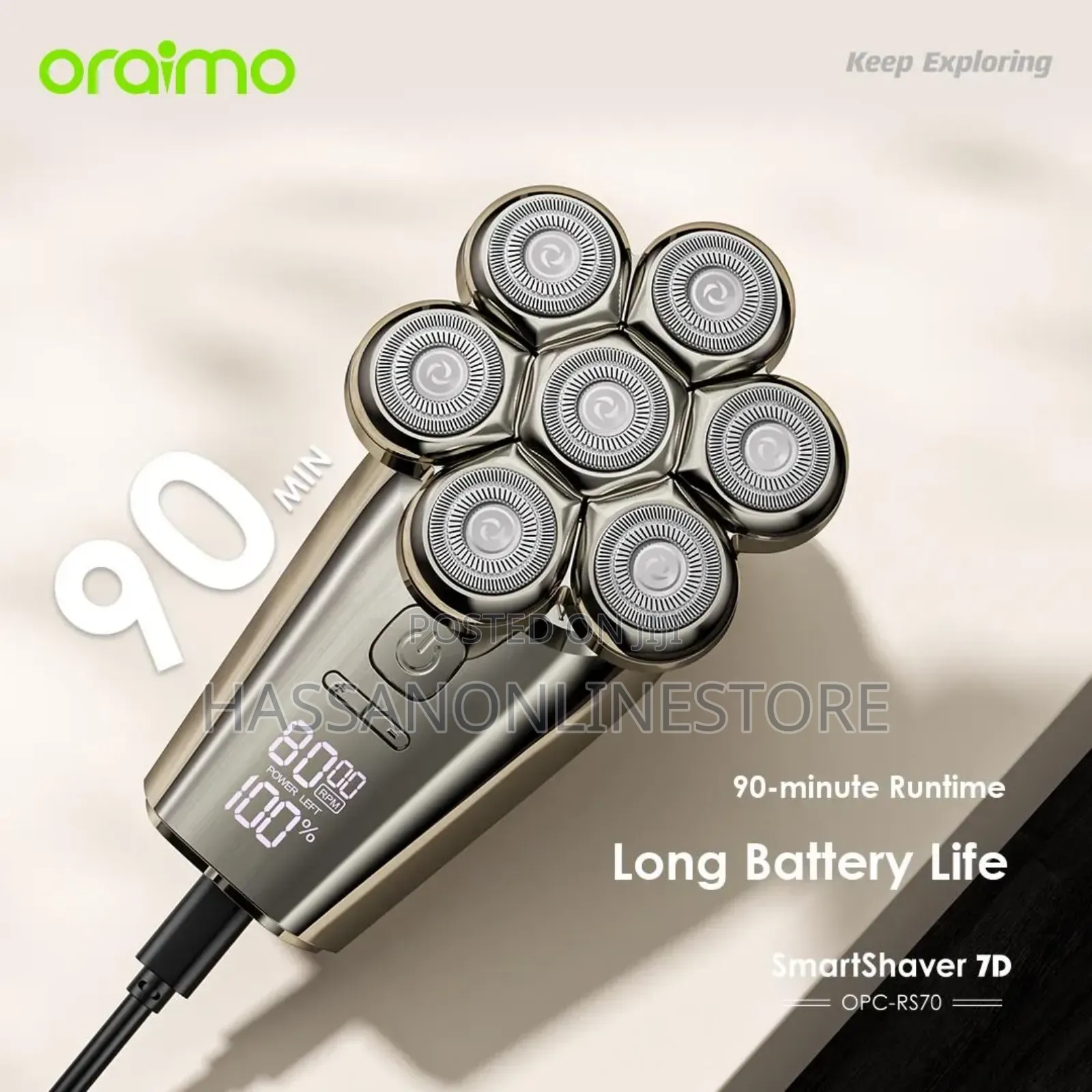 Oraimo Smart Shaver 7D 7 Razor Heads 360° Shaver