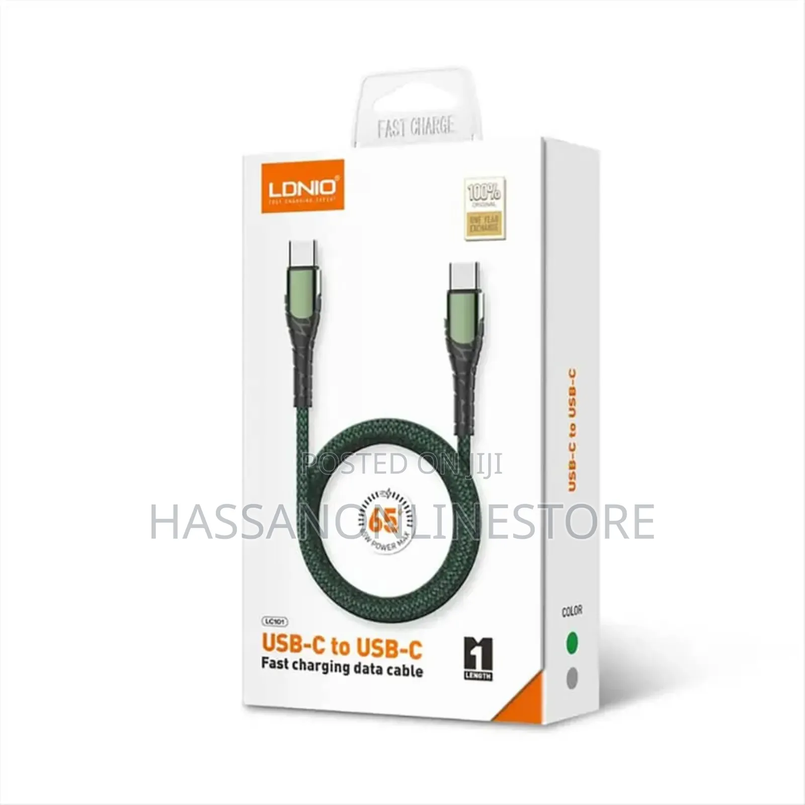 Ldnio LC101 Typec to USBC C2c 65w Braided Cable 1meter