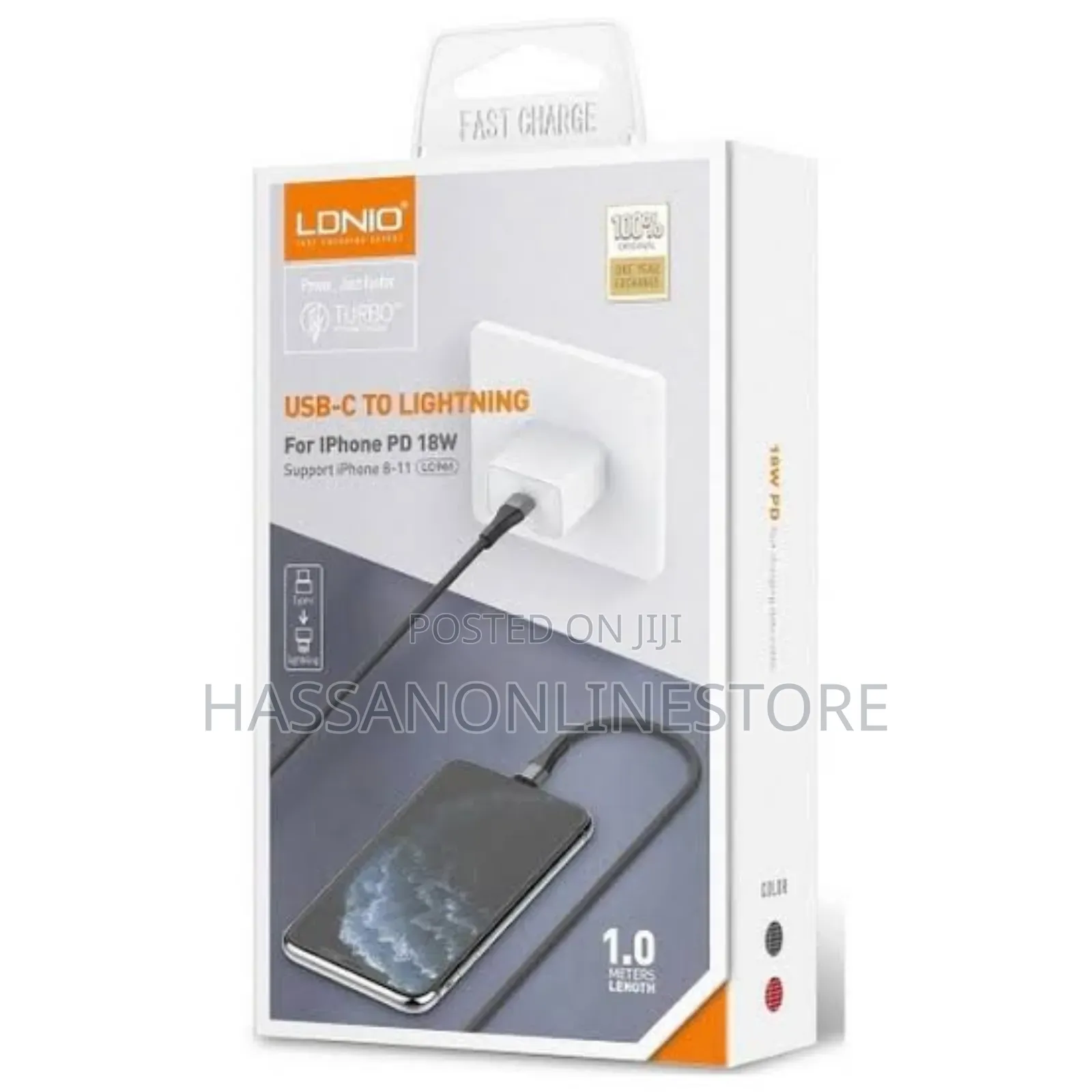 LDNIO LC961 Typec to Lighting C2l 18w Braided Cable