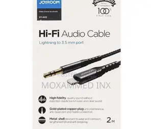 Joyroom A02 Audio Cable Gold Plated Auxiliary to Lighting