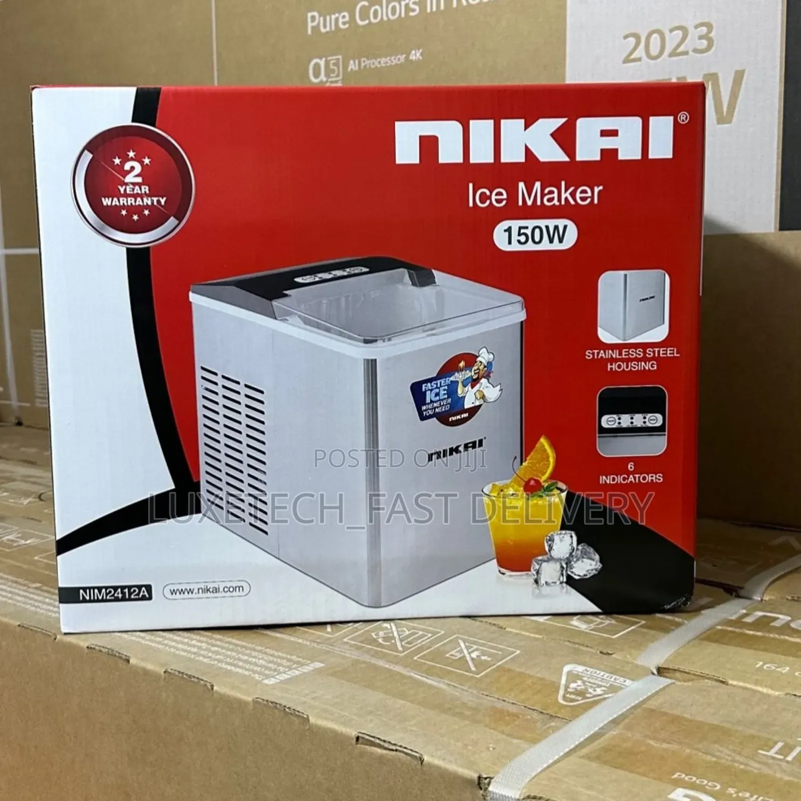 Nikai Ice Maker Stainless Steel Housing 6 Indicators 150W