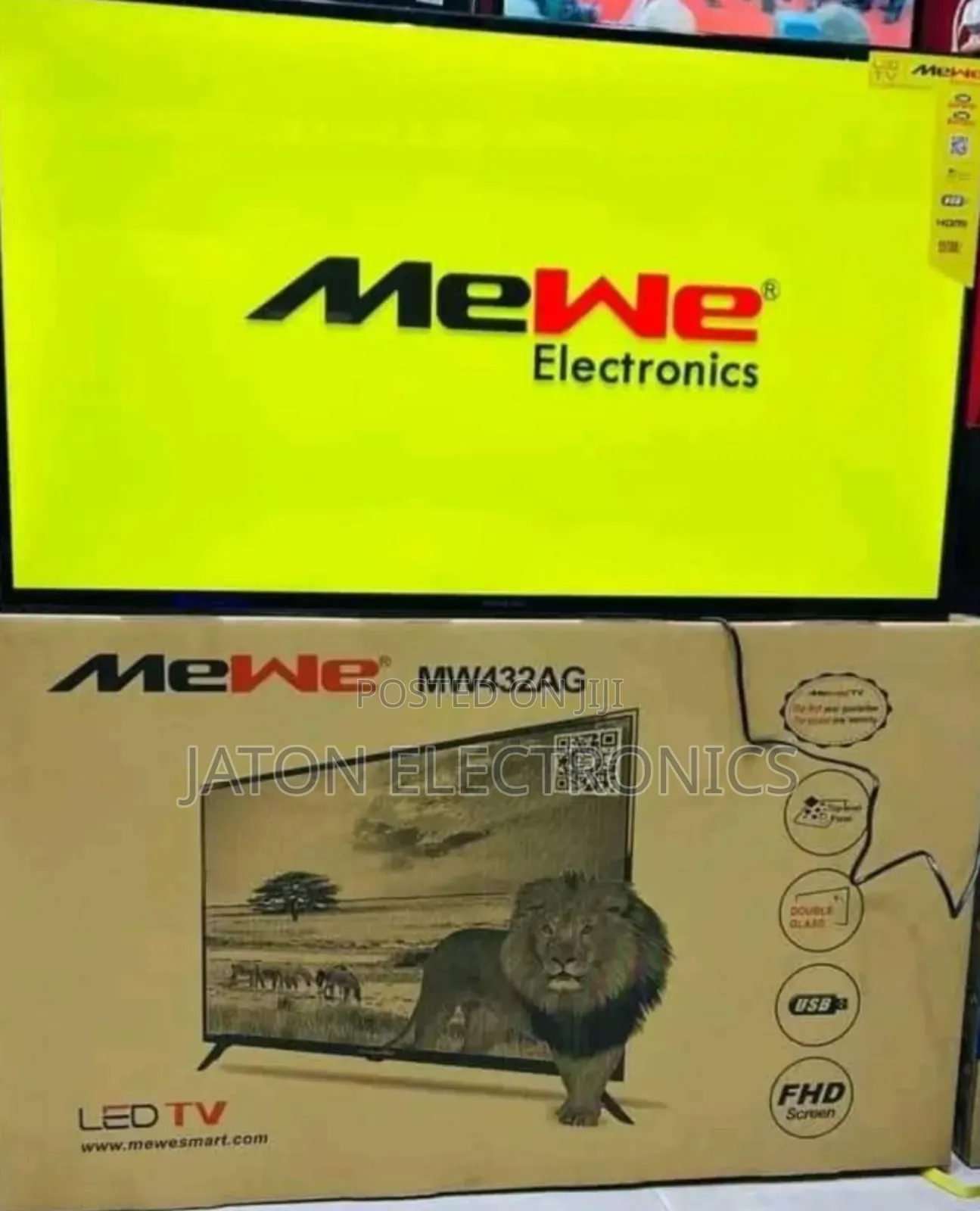 Mewe 43 Inches Double Glass Led Tv