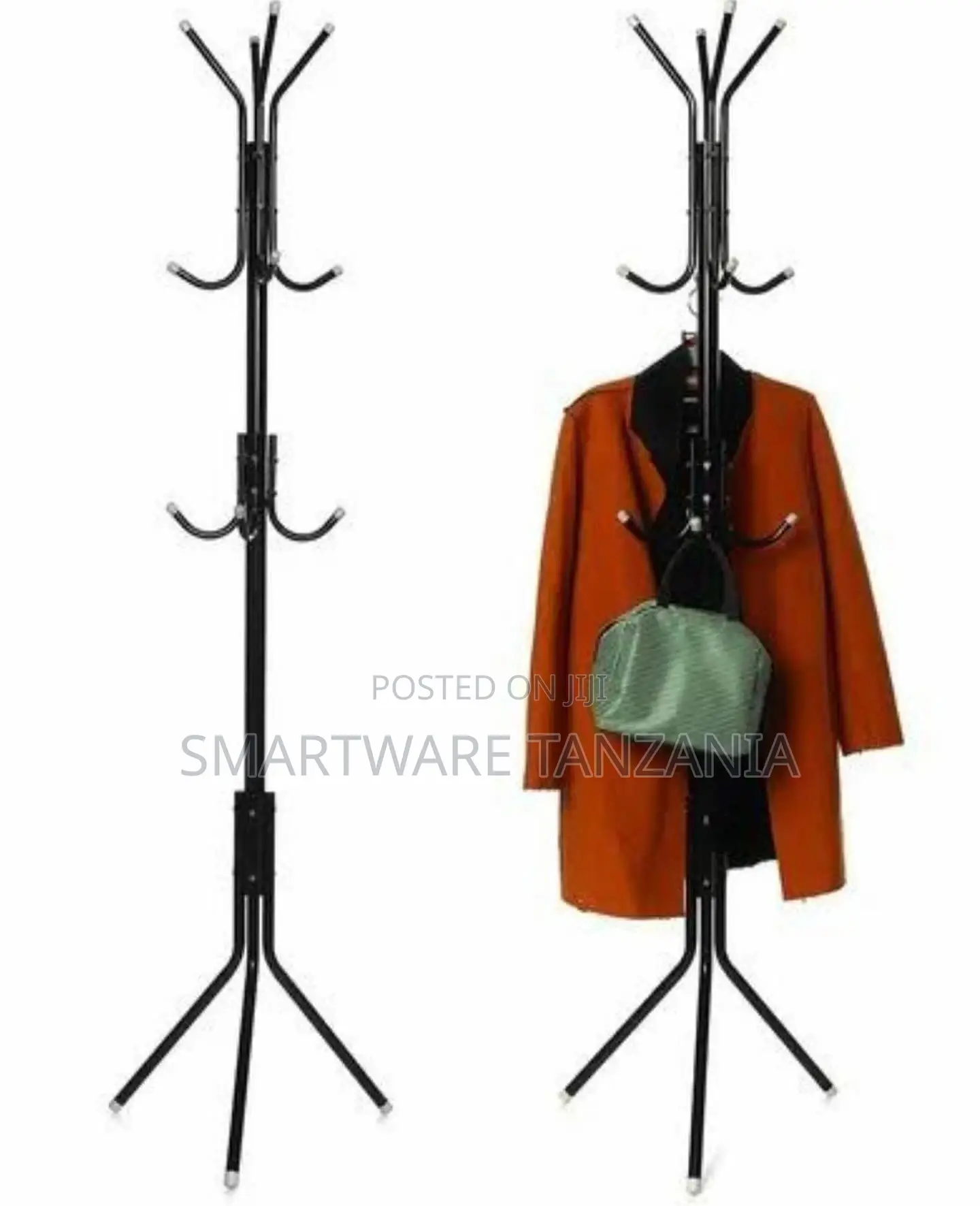 3 Tier Multi Hook Metal Coat Hat Rack Tree Stand Clothes Bag