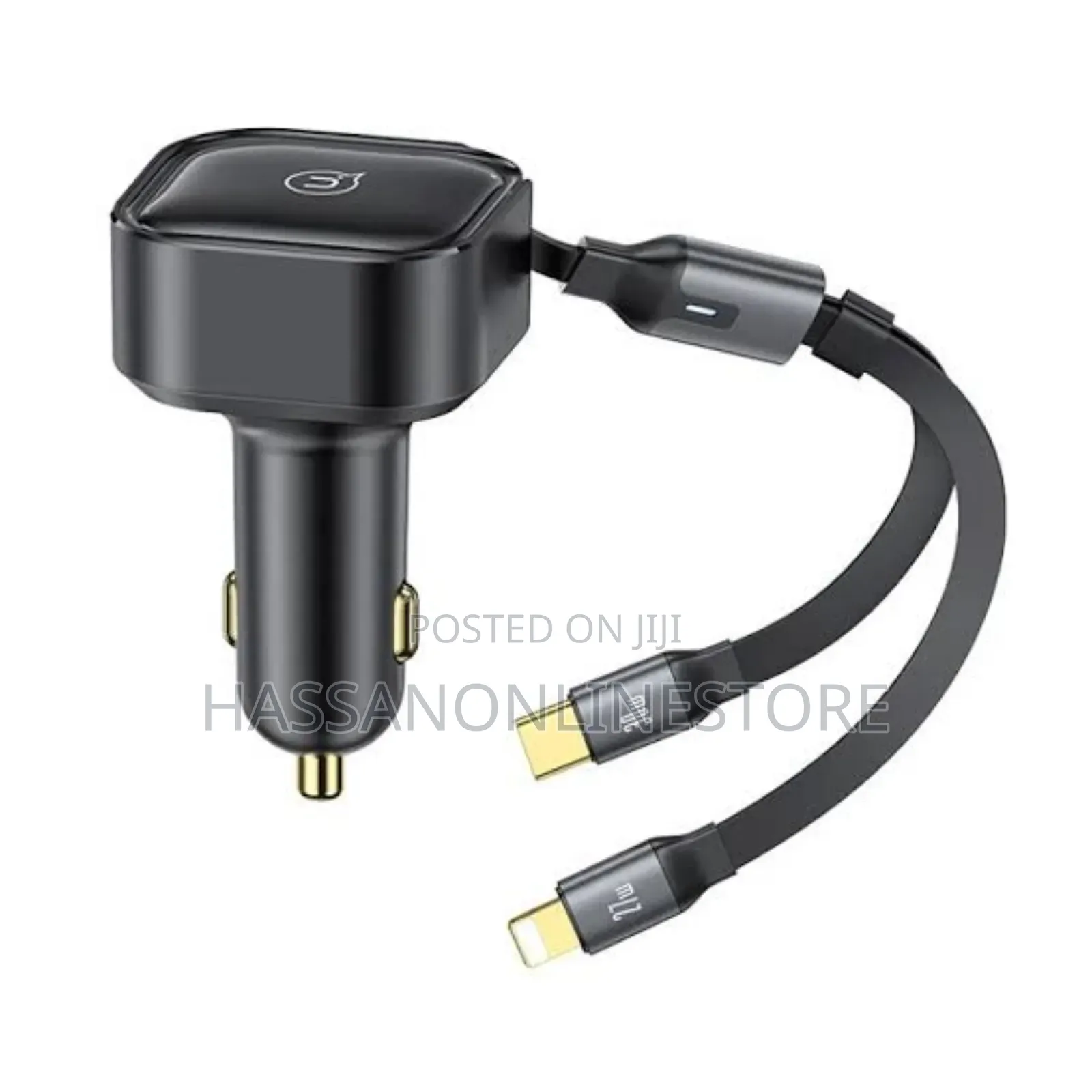 Usams CC219 Car Charger 30w With 2in1 Retractable Cable