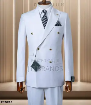 Six Buttons White Suit