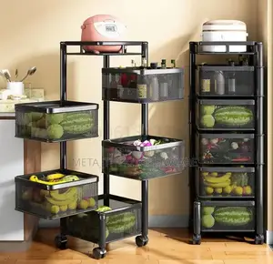 Multi-Layer Kitchen Storage Shelf Square 5 Layer
