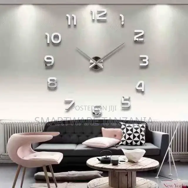 Large Modern 3D Mirror Wall Clock Mute Diy Wall Stickers