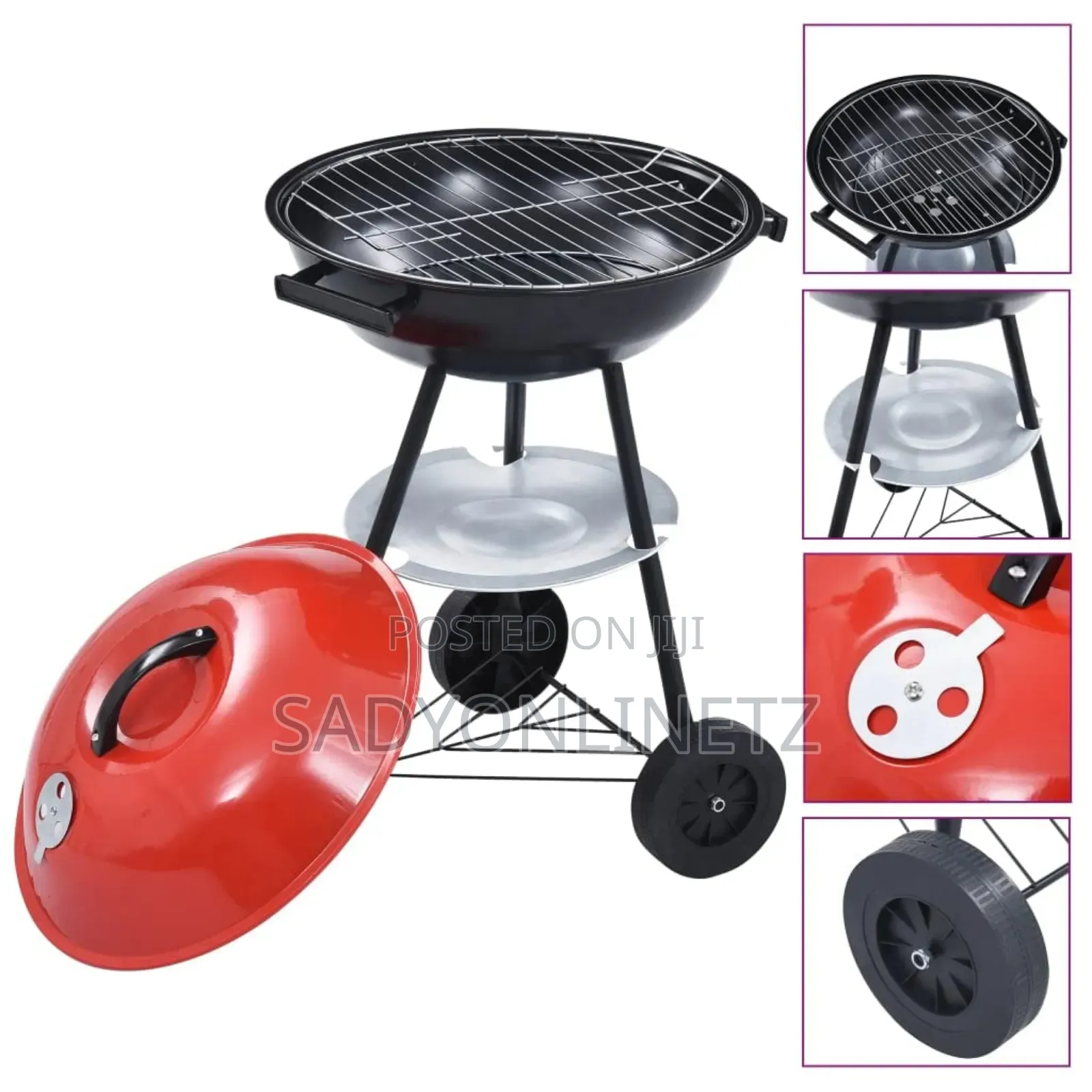 Barbecue Charcoal Grill With Wheels