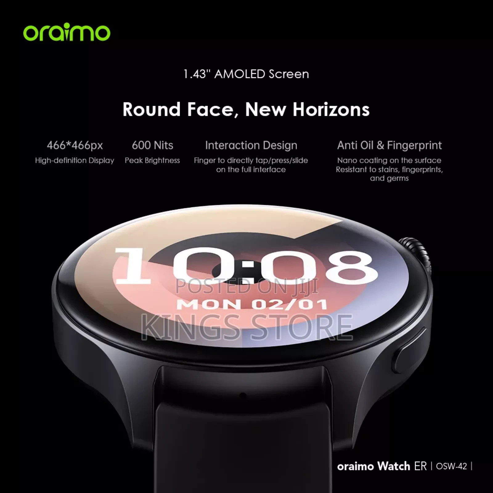 Oraimo Watch ER 1.43'' AMOLED IP68 Smart Watch