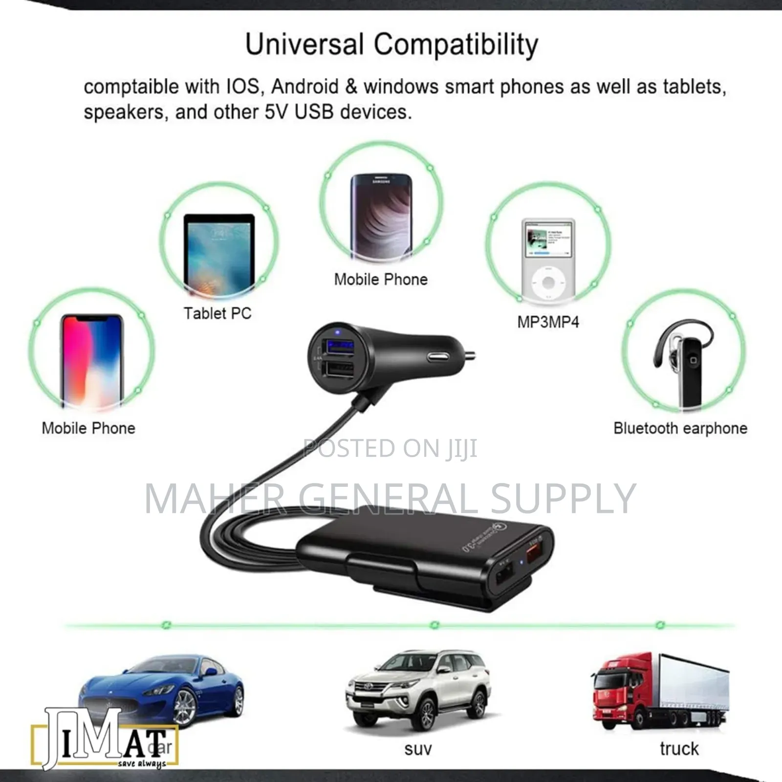 USB Fast Car Charger Adapter