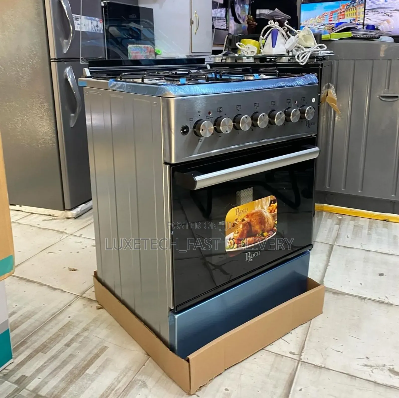 Roch Cooker 3 Gas and 1 Electric Plate With Oven 60*60cm