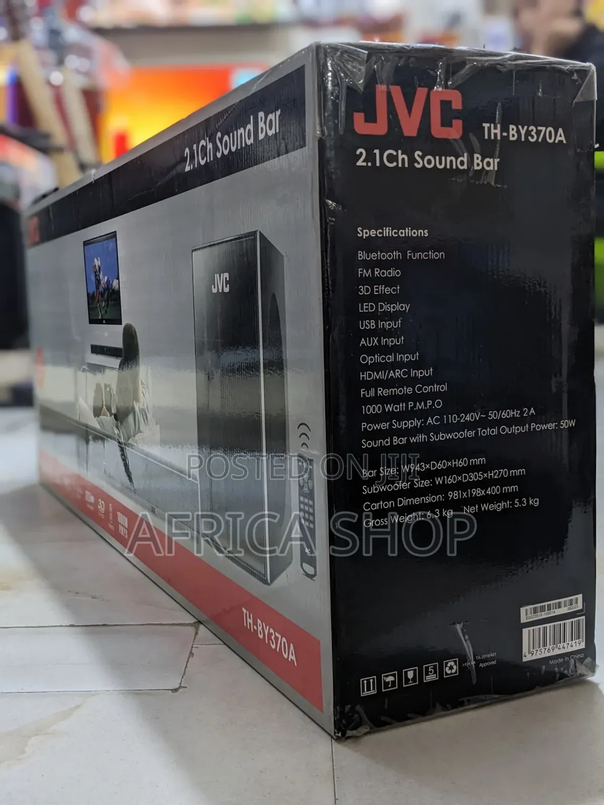 JVC 2.1ch Sound Bar Th-By370a