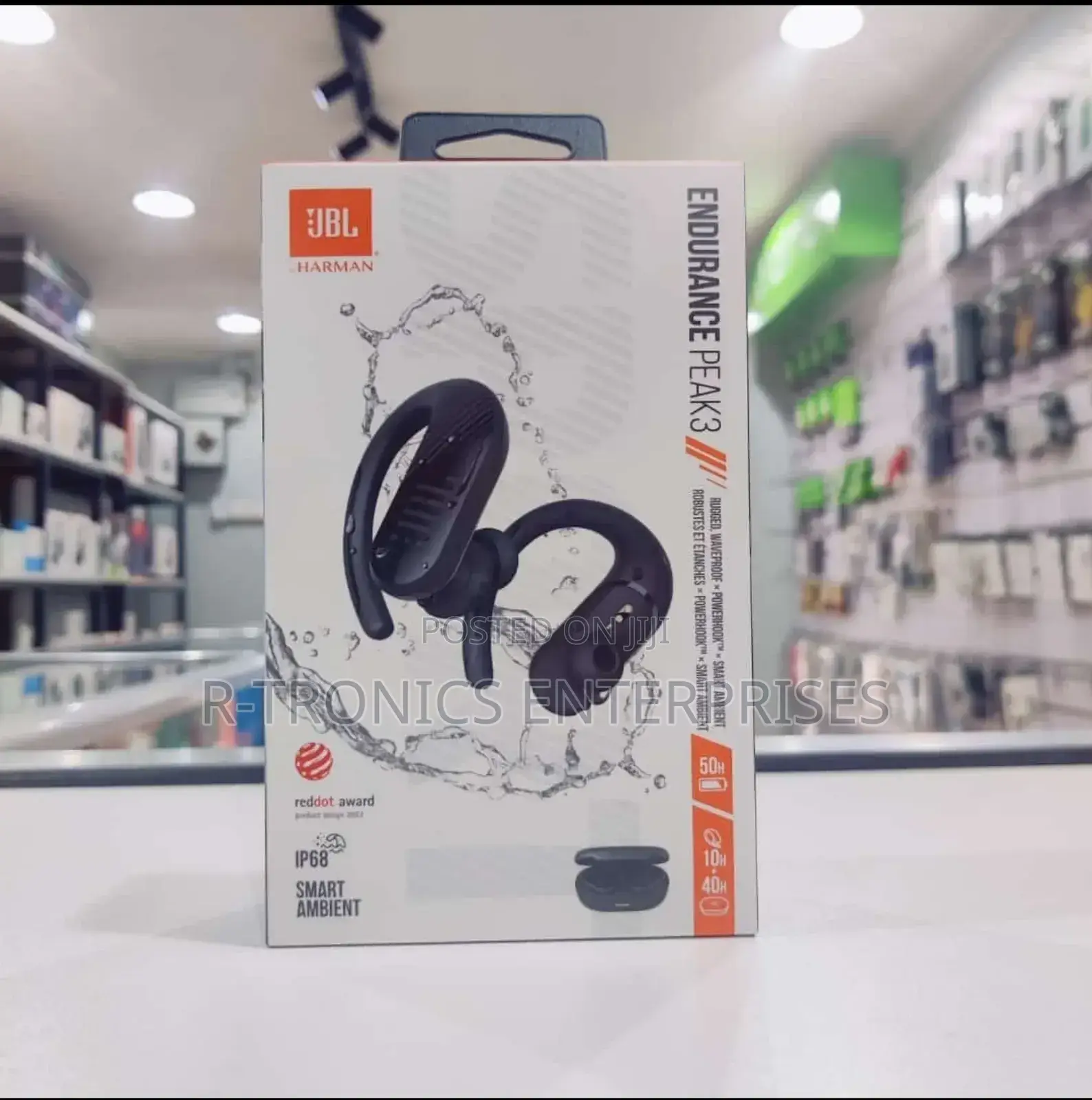 JBL Endurance Peak 3 TWS Sport in-Ear Headphones (Black)