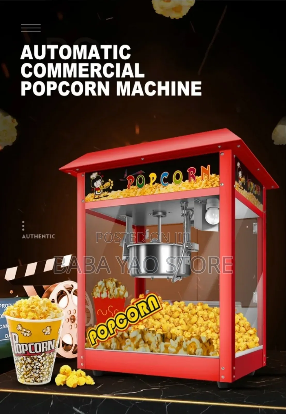 Automatic Corn Puffing Maker/Popcorn Maker/Built Lighting.