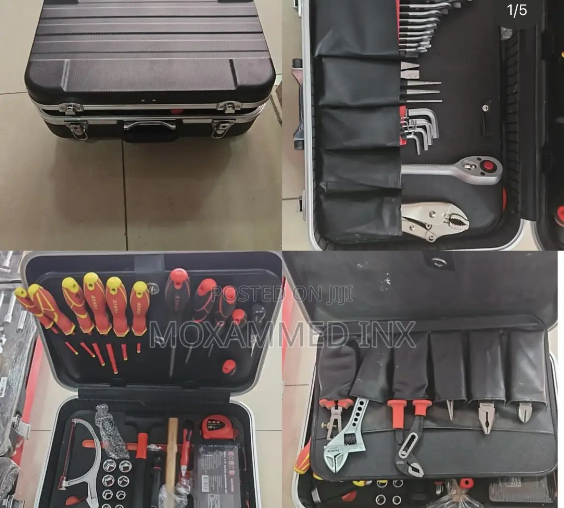Electrician Kit Force Tools Box Black Suitcase With 107