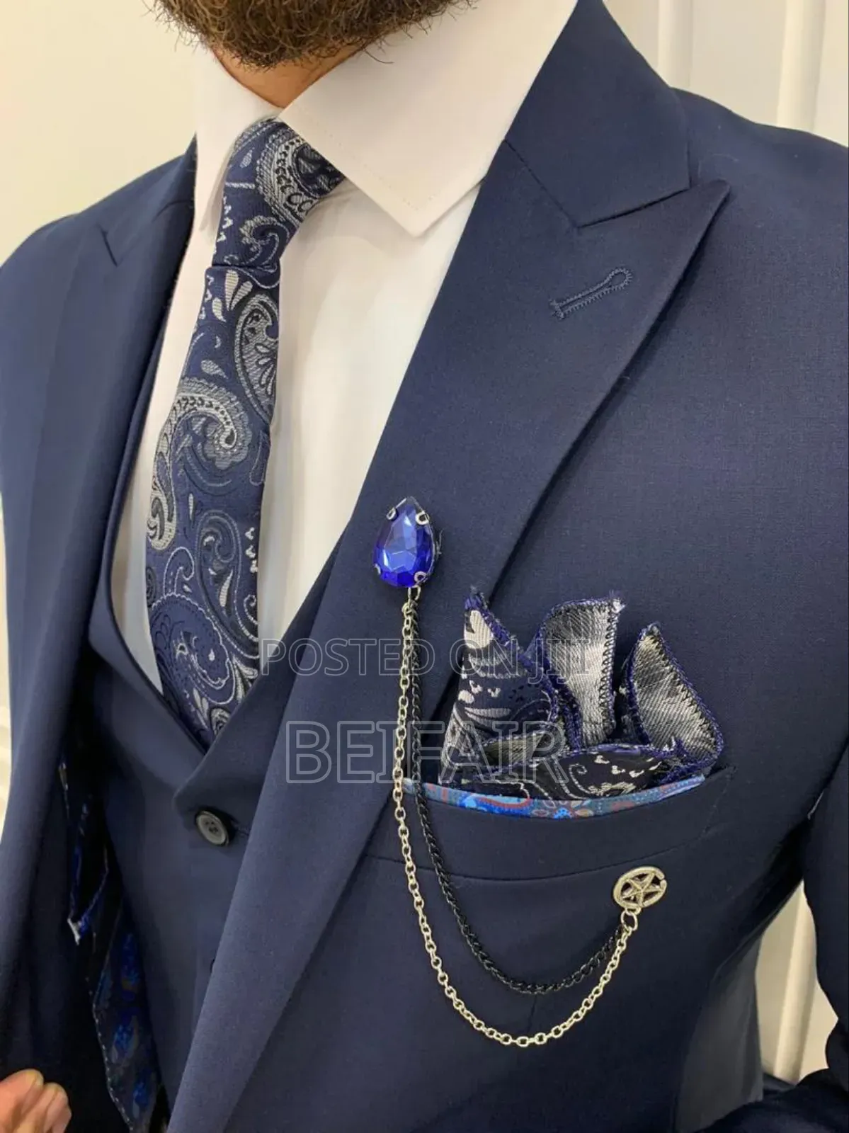 Dark Blue Men's Suit | Suti Za Kiume