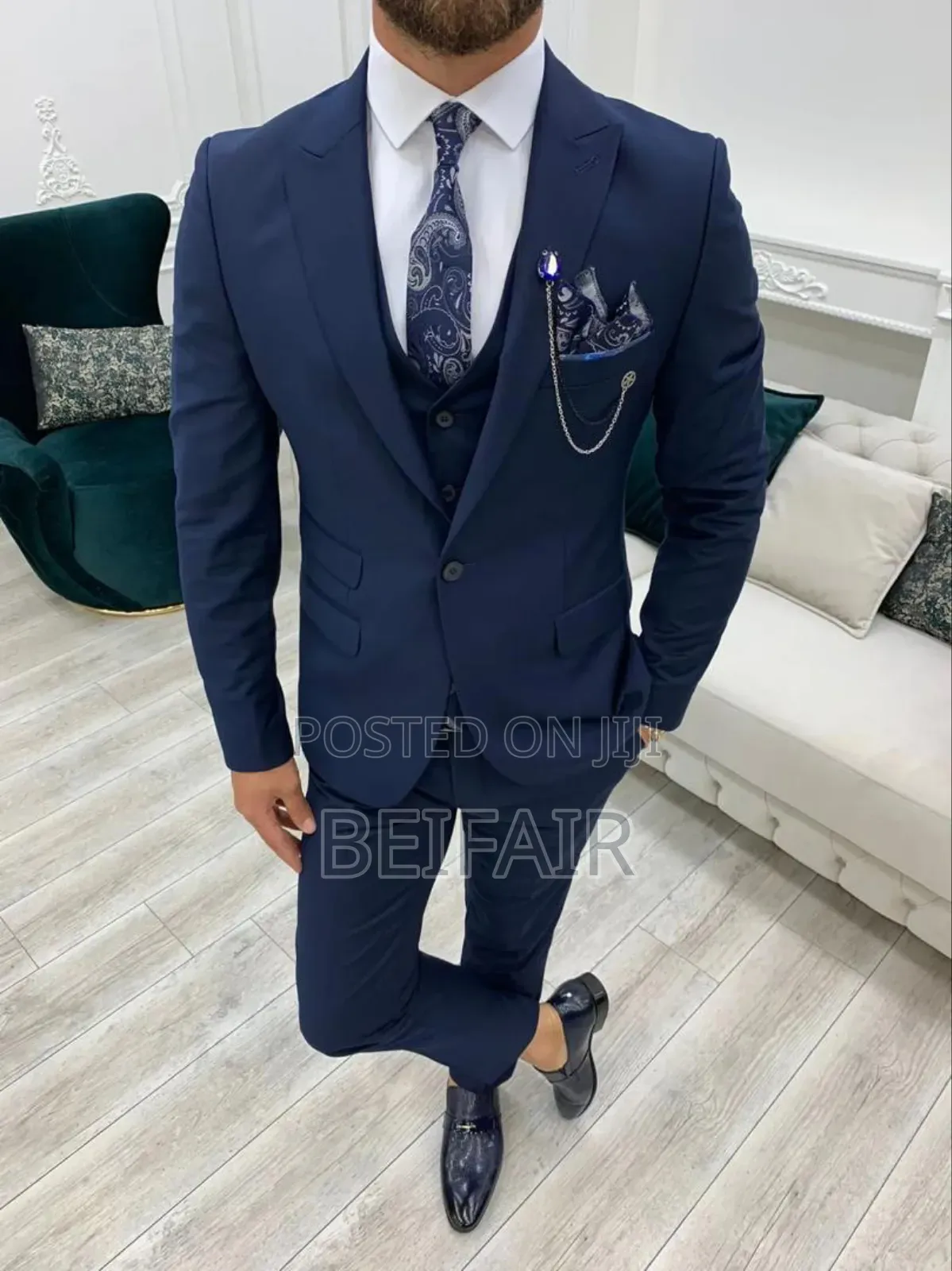 Dark Blue Men's Suit | Suti Za Kiume