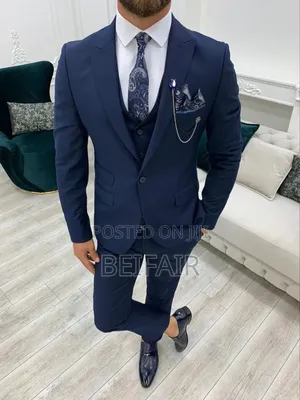 Dark Blue Men's Suit | Suti Za Kiume