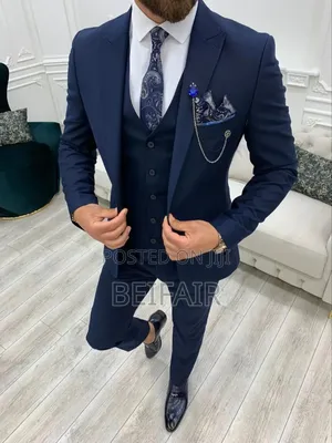 Dark Blue Men's Suit | Suti Za Kiume