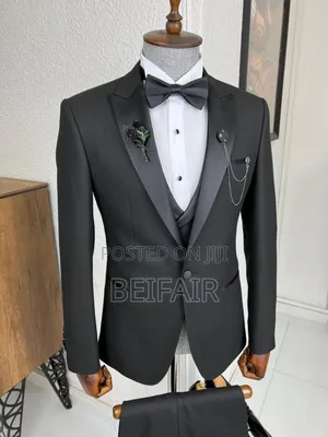 Taxedo Black Suit | Suti Za Kiume