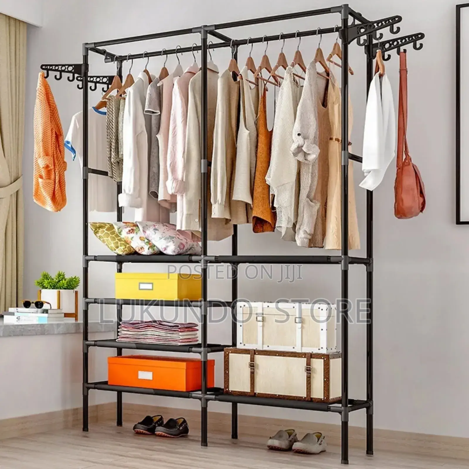 Clothes Hanger Coat Rack Floor Hanger Storage Wardrobe