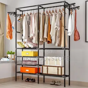 Clothes Hanger Coat Rack Floor Hanger Storage Wardrobe